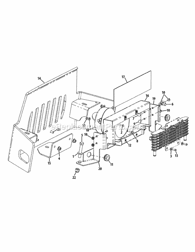 Bumper Assembly Diagram and Parts List for S7237-KW 53AP8DU8750 Cub Cadet Sprayer